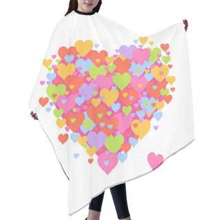Personality  Colorful Heart Shapped Symbol Valentine Background Hair Cutting Cape