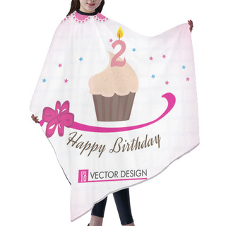 Personality  Happy Birthday Cupcake Hair Cutting Cape