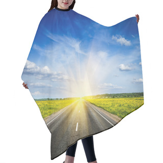 Personality  Road In Blooming Spring Meadow Hair Cutting Cape