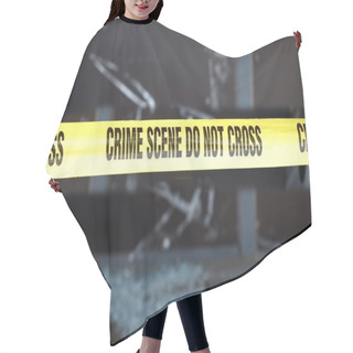 Personality  Crime Scene Marked With Yellow Tape Hair Cutting Cape