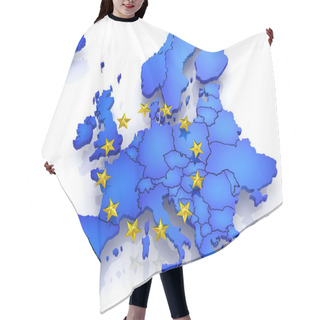 Personality  Three-dimensional Map Of Europe. Hair Cutting Cape