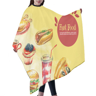 Personality  Fast Food Logo Design Template Hair Cutting Cape