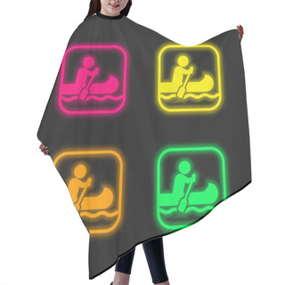 Personality  Boating Sign Four Color Glowing Neon Vector Icon Hair Cutting Cape
