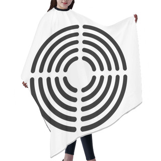 Personality  Speaker Grille Concentric Lines Hair Cutting Cape