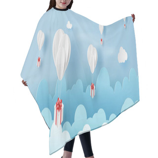 Personality  3D Paper Art And Craft Style Of Balloon White  Floating And Gift Hair Cutting Cape