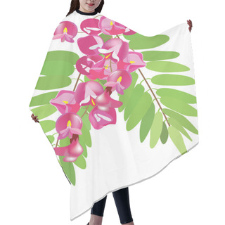 Personality  Acacia With Leaves, Acacia Pink, Acacia Red, Branch Of Acacia Hair Cutting Cape