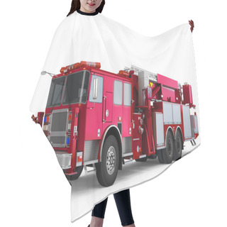 Personality  Dark Magenta Firetruck Perspective Front View Hair Cutting Cape