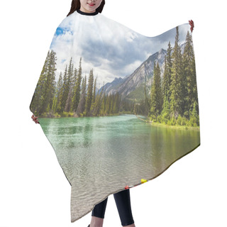 Personality  Canoes At The Bow River In Banff National Park Alberta Canada Hair Cutting Cape
