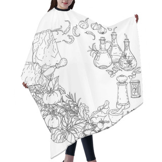 Personality  Italian Cuisine For Coloring Book Hair Cutting Cape