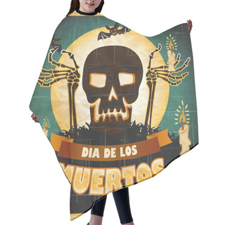 Personality  Print - Mexican Sugar Skull, Day Of The Dead Poster Hair Cutting Cape