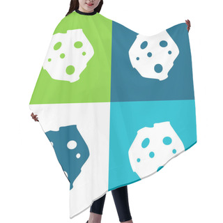 Personality  Asteroid Flat Four Color Minimal Icon Set Hair Cutting Cape