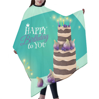 Personality  Birthday Cake Card Hair Cutting Cape