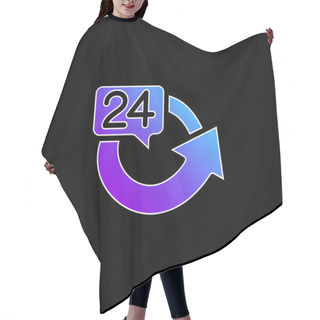 Personality  24 Hours Blue Gradient Vector Icon Hair Cutting Cape