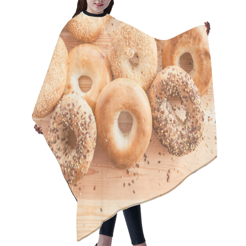 Personality  Variety Of Fresh Bagels Hair Cutting Cape