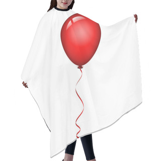 Personality  Vector Illustration Of Red Balloon With Ribbon Hair Cutting Cape