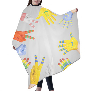 Personality  Painted Children's Hands Hair Cutting Cape