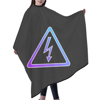 Personality  Arrow Bolt Signal Of Electrical Shock Risk In Triangular Shape Blue Gradient Vector Icon Hair Cutting Cape