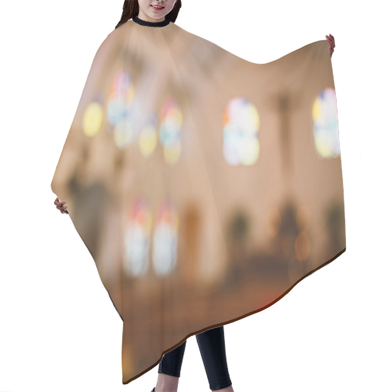 Personality  church interior blur abstract hair cutting cape