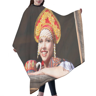 Personality  Russian Girl In A Kokoshnik Hair Cutting Cape