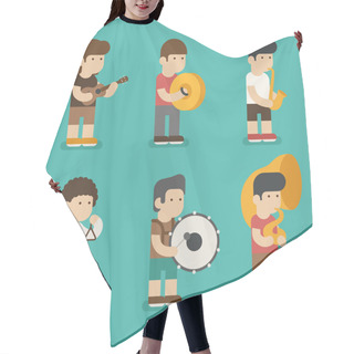 Personality  Set Of Musician Character Hair Cutting Cape