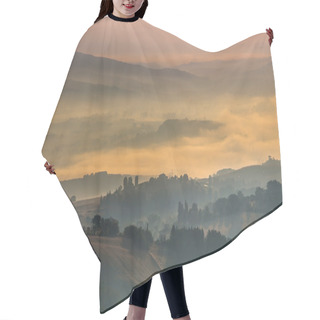 Personality  Morning Fog Over Tuscany Hills, Italy Hair Cutting Cape