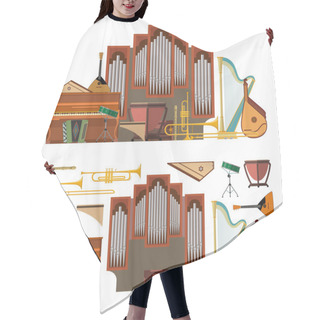 Personality  Vector Set Of Musical Instruments In Flat Style. Design Elements And Music Icons Hair Cutting Cape