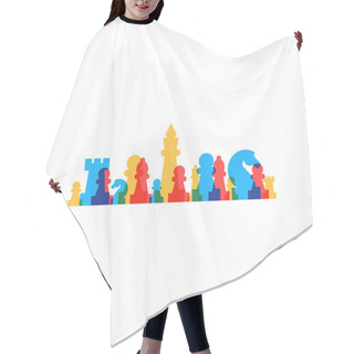 Personality  Lined Up Chess Pieces Hair Cutting Cape