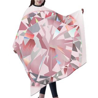 Personality  Abstract Pink Polygonal Diamond Backlight Mural Interior Jewelry Painting Isolated Cushion Background, Vector Illustration Hair Cutting Cape