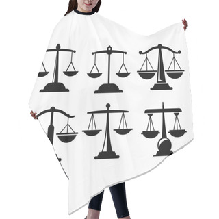Personality  Justice Scale, Balance Scale Icons Set Hair Cutting Cape