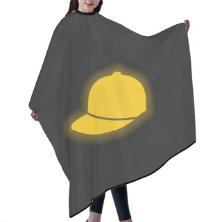 Personality  Baseball Cap Yellow Glowing Neon Icon Hair Cutting Cape