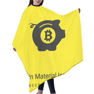 Personality  Bitcoin Safe Pig Minimal Bright Yellow Material Icon Hair Cutting Cape