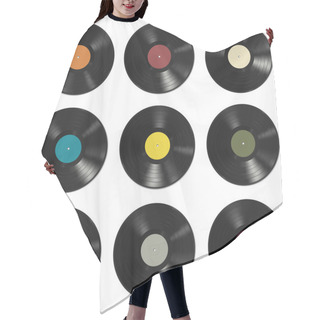 Personality  Vinyl Records Pattern Hair Cutting Cape