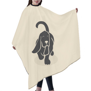 Personality  Basset Hound Dog - Isolated Vector Illustration Hair Cutting Cape