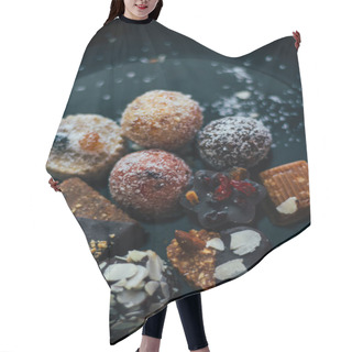 Personality  Sweets Without Sugar With Dried Fruits, Sprinkled With Coconut Chips Hair Cutting Cape