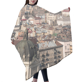 Personality  Aerial View Of City With Roof Of Dominican Church And Old Buildings In Historical Center Hair Cutting Cape