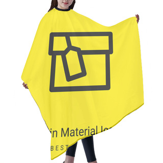 Personality  Box With Tag Minimal Bright Yellow Material Icon Hair Cutting Cape