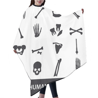 Personality  Human Bones Set Of Icons Eps10 Hair Cutting Cape