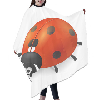 Personality  Cute Ladybird On White Background Hair Cutting Cape