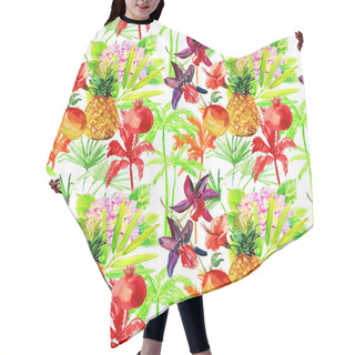 Personality  Fruits, Flowers And Leaves. Hair Cutting Cape