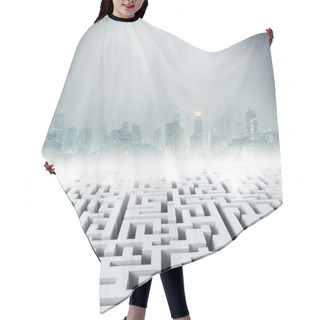 Personality  3D Labyrinth And  City Hair Cutting Cape