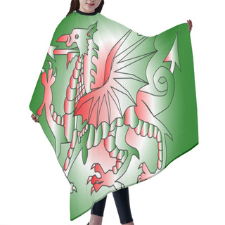 Personality  Red White And Green Dragon Hair Cutting Cape