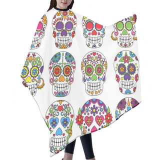 Personality  Vector Set Of Day Of The Dead Or Sugar Skulls Hair Cutting Cape