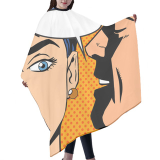 Personality  Man Whispers Girl Pop Art Vintage Comic Hair Cutting Cape