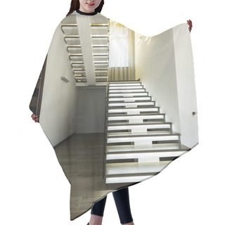Personality  Interior View Of Empty Modern Stairs And Corridor   Hair Cutting Cape