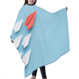 Personality  Blue Paper Boat Leading Among White Ships Hair Cutting Cape