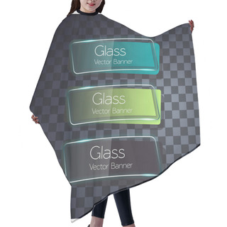 Personality  Glass Shine Template With Banners Hair Cutting Cape