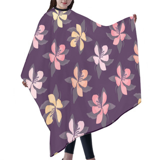 Personality  Art Floral Vector Seamless Pattern. Pink Flowers Hair Cutting Cape