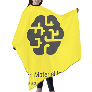 Personality  Brain Minimal Bright Yellow Material Icon Hair Cutting Cape