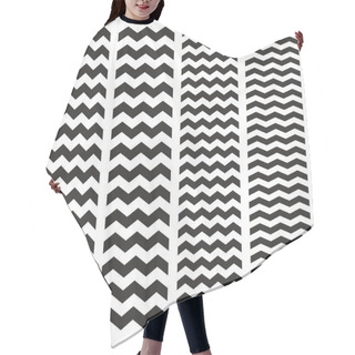 Personality  Tile Chevron Vector Pattern Set With Black Zig Zag On White Background Hair Cutting Cape
