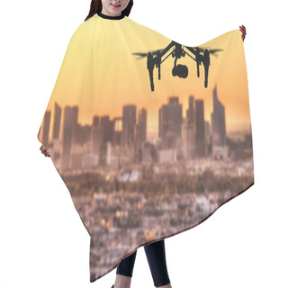 Personality  Drone Silhouette Flying Above Paris City Panorama Hair Cutting Cape